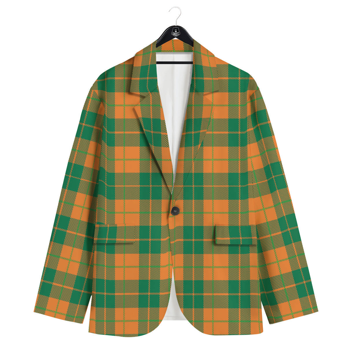 Saint Patrick's Day Irish Tartan Print Men's Sport Coat-grizzshop