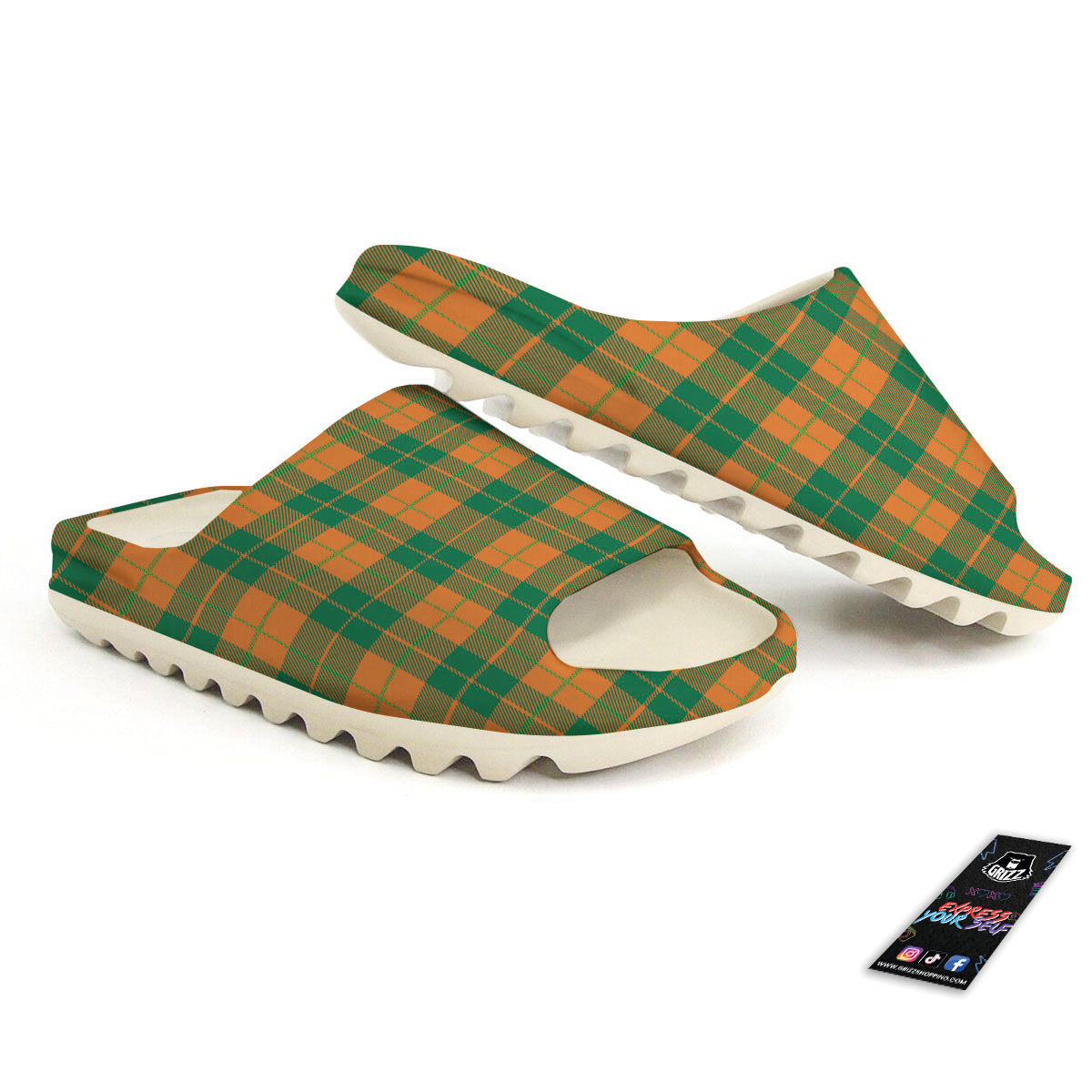 Saint Patrick's Day Irish Tartan Print Sandals-grizzshop