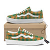 Saint Patrick's Day Irish Tartan Print Skate Shoes-grizzshop