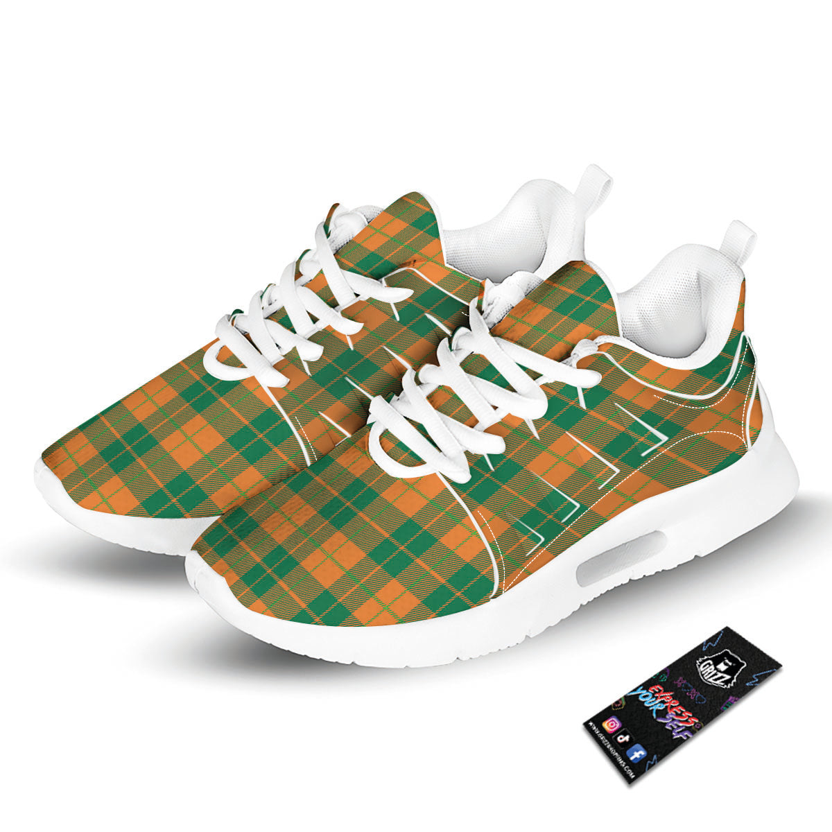 Saint Patrick's Day Irish Tartan Print Tennis Shoes-grizzshop