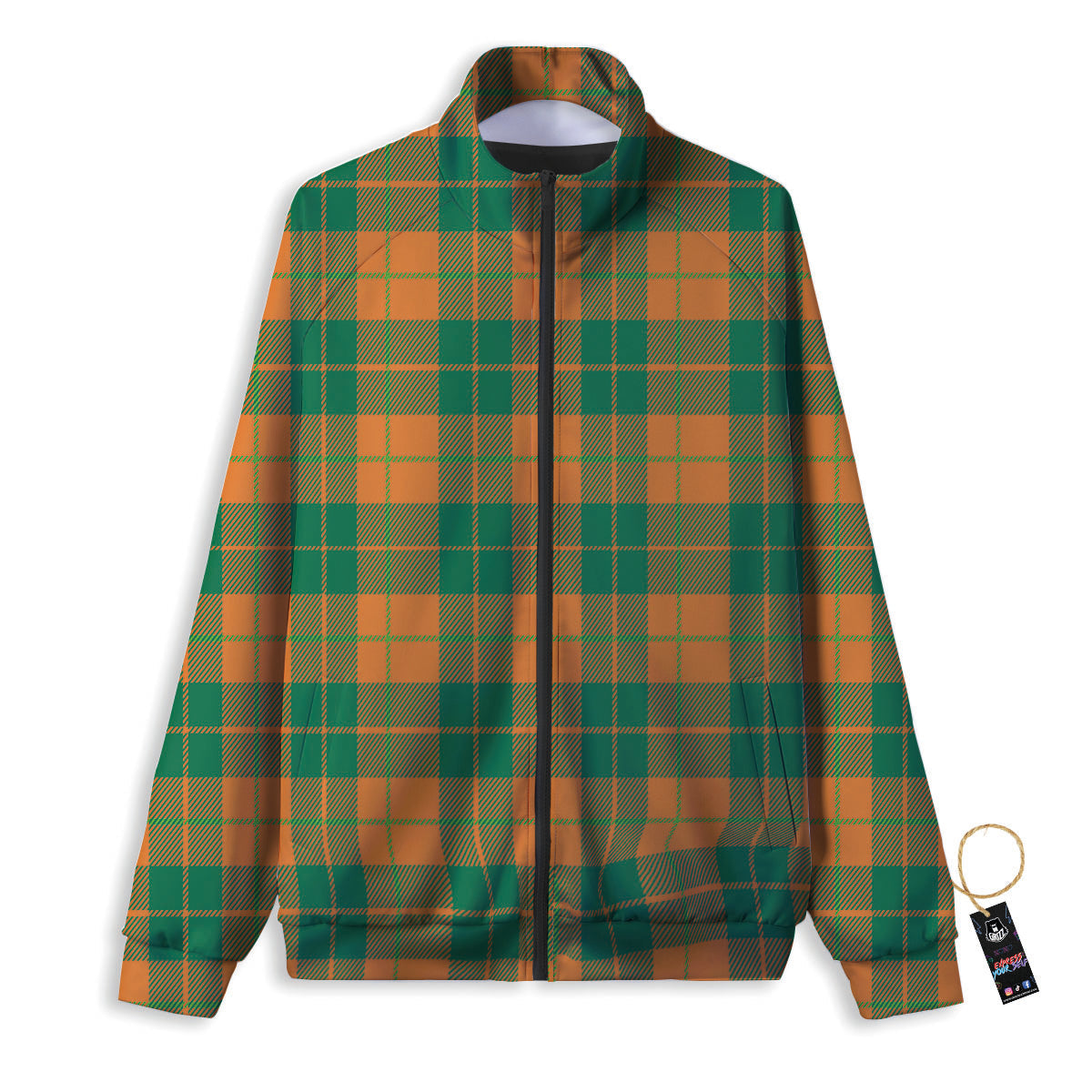 Saint Patrick's Day Irish Tartan Print Track Jacket-grizzshop