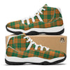 Saint Patrick's Day Irish Tartan Print White Bball Shoes-grizzshop