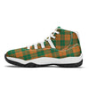 Saint Patrick's Day Irish Tartan Print White Bball Shoes-grizzshop