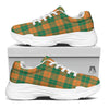 Saint Patrick's Day Irish Tartan Print White Chunky Shoes-grizzshop