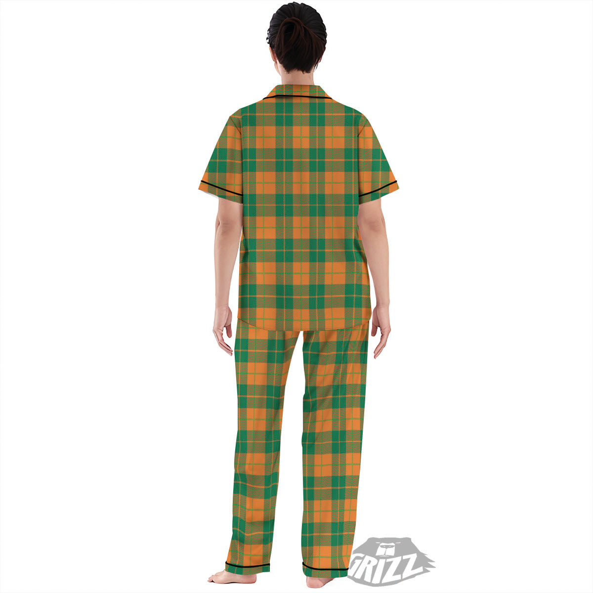 Saint Patrick's Day Irish Tartan Print Women's Pajamas Set-grizzshop