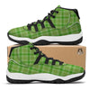 Saint Patrick's Day Shamrock Plaid Print Pattern Black Bball Shoes-grizzshop