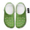 Saint Patrick's Day Shamrock Plaid Print Pattern Clog-grizzshop