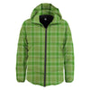 Saint Patrick's Day Shamrock Plaid Print Pattern Down Jacket-grizzshop