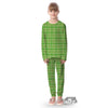 Saint Patrick's Day Shamrock Plaid Print Pattern Kid's Pajamas-grizzshop