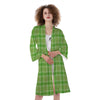 Saint Patrick's Day Shamrock Plaid Print Pattern Kimono-grizzshop