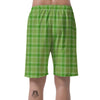 Saint Patrick's Day Shamrock Plaid Print Pattern Men's Shorts-grizzshop