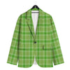 Saint Patrick's Day Shamrock Plaid Print Pattern Men's Sport Coat-grizzshop