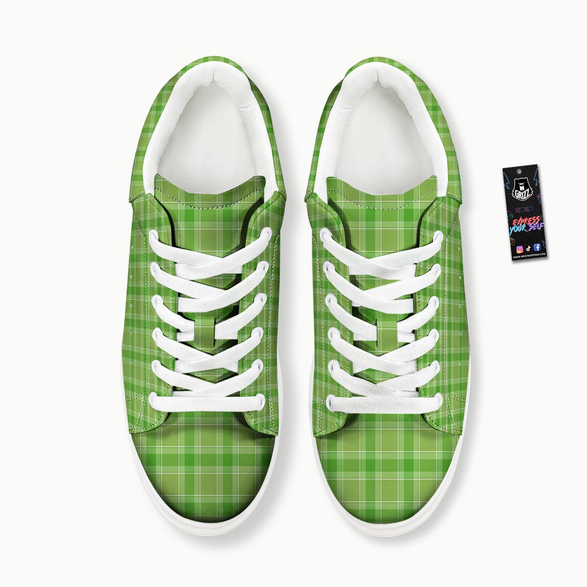 Saint Patrick's Day Shamrock Plaid Print Pattern Platform Shoes-grizzshop