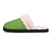 Saint Patrick's Day Shamrock Plaid Print Pattern Slippers-grizzshop