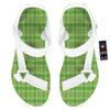 Saint Patrick's Day Shamrock Plaid Print Pattern White Open Toe Sandals-grizzshop