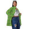 Saint Patrick's Day Shamrock Plaid Print Pattern Women's Sherpa Jacket-grizzshop