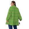 Saint Patrick's Day Shamrock Plaid Print Pattern Women's Sherpa Jacket-grizzshop