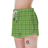 Saint Patrick's Day Shamrock Plaid Print Pattern Women's Shorts-grizzshop