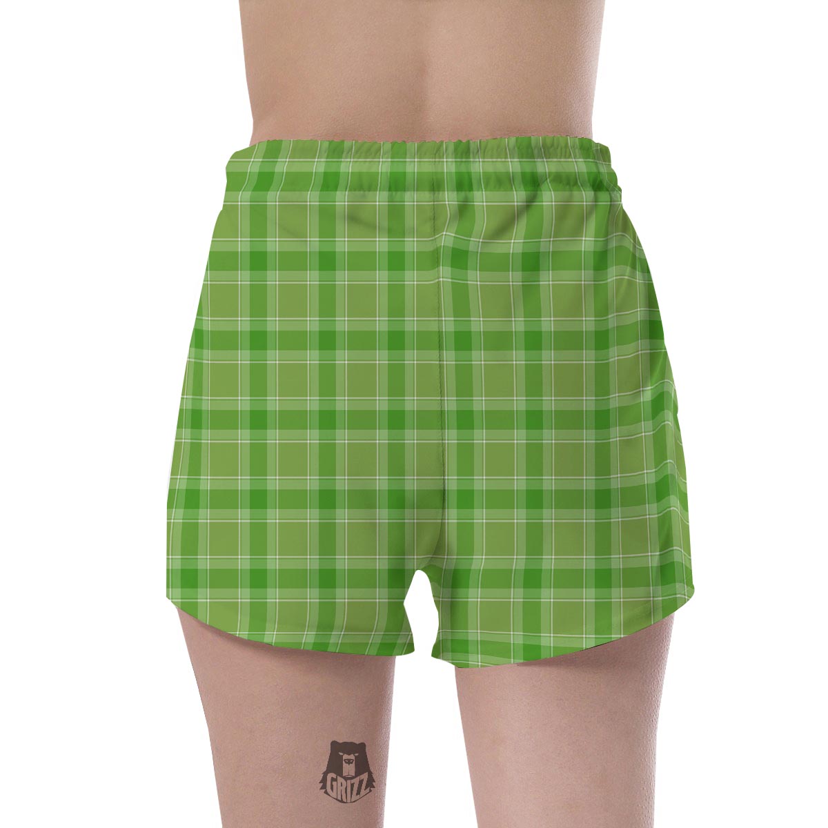 Saint Patrick's Day Shamrock Plaid Print Pattern Women's Shorts-grizzshop