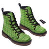 Saint Patrick's Day Shamrock Plaid Print Pattern Work Boots-grizzshop