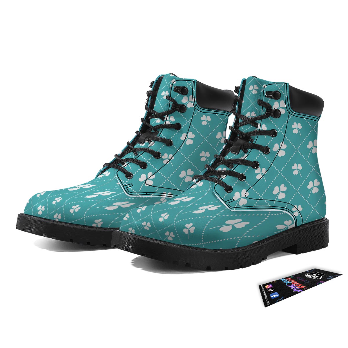 Saint Patrick's Day Shamrock Print Pattern Boots-grizzshop