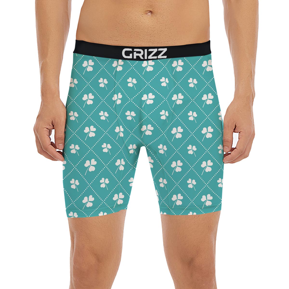 Saint Patrick's Day Shamrock Print Pattern Boxer Briefs-grizzshop