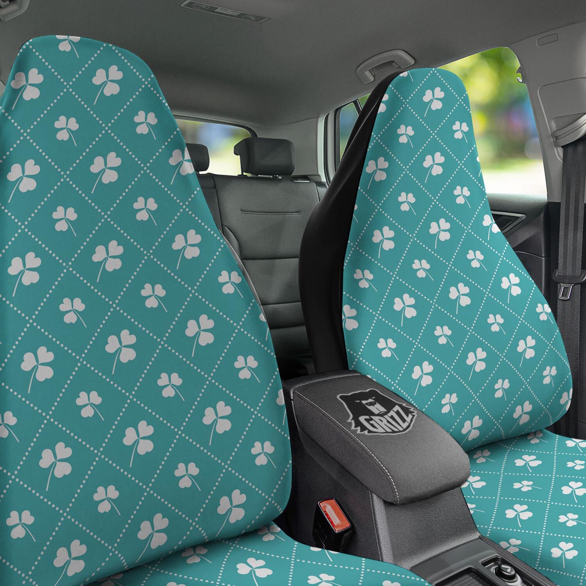 Saint Patrick's Day Shamrock Print Pattern Car Seat Covers-grizzshop