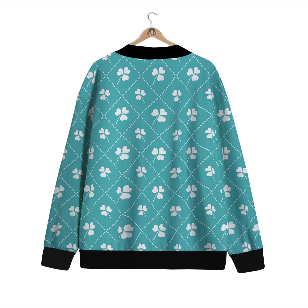 Saint Patrick's Day Shamrock Print Pattern Cardigan-grizzshop