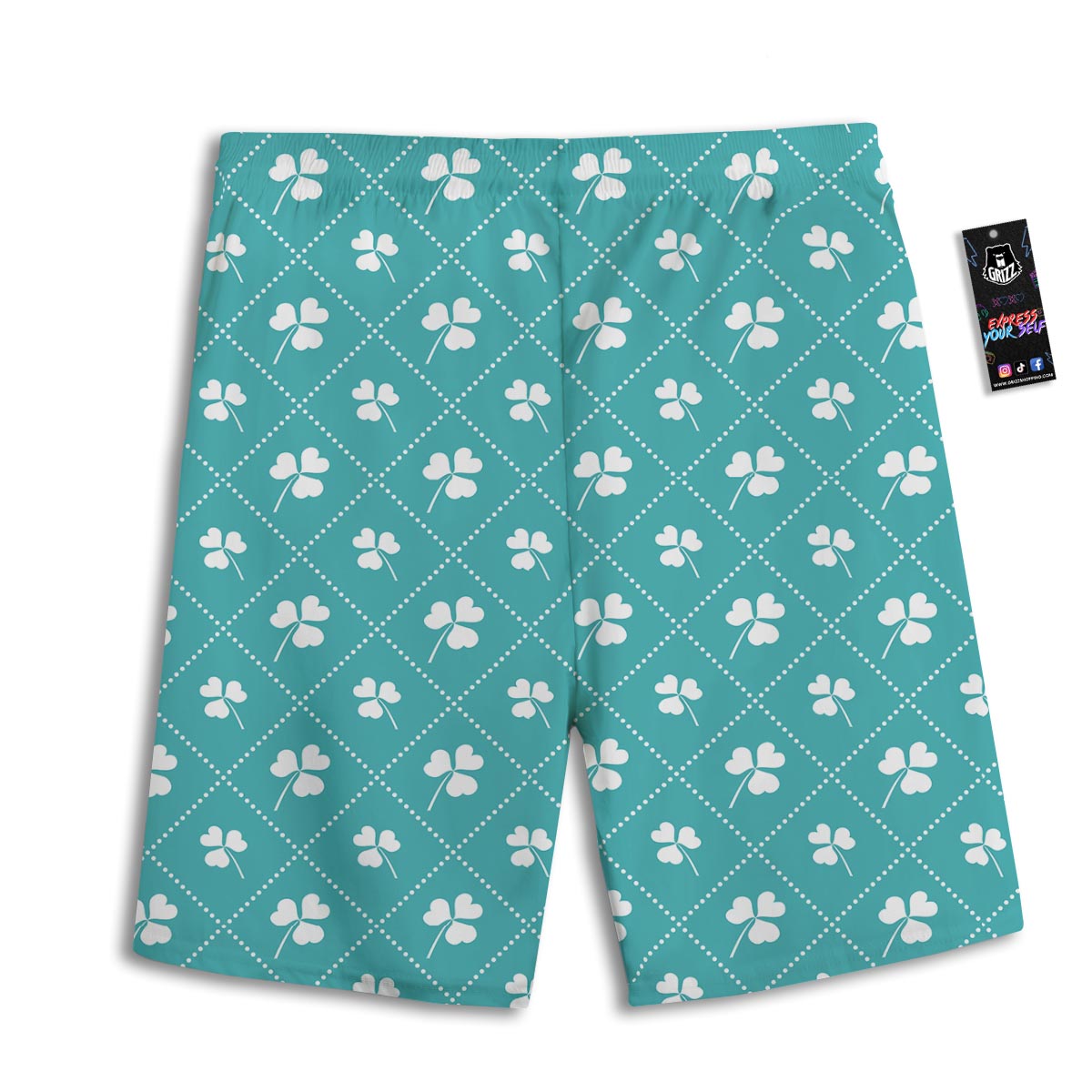 Saint Patrick's Day Shamrock Print Pattern Men's Athletic Shorts