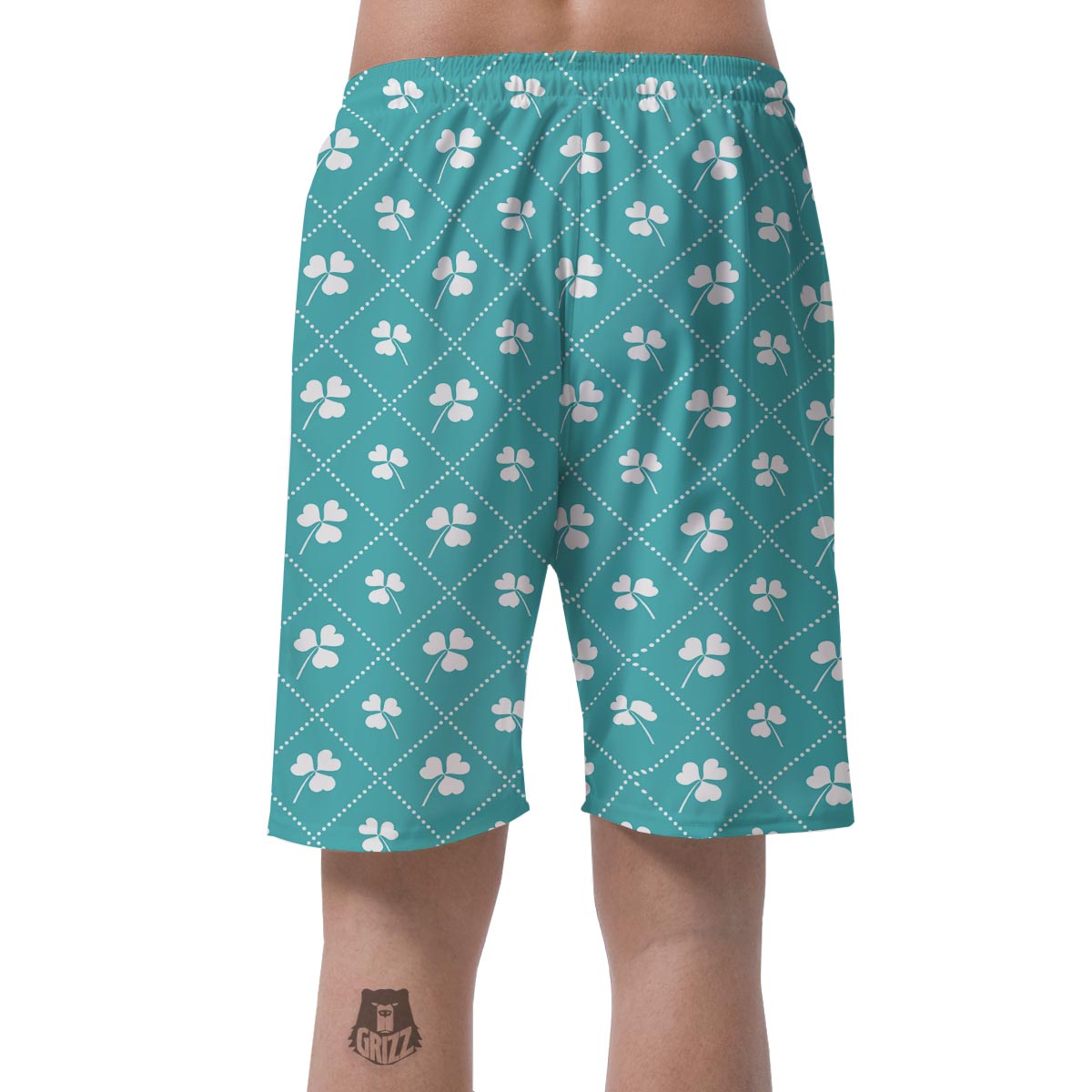 Saint Patrick's Day Shamrock Print Pattern Men's Shorts-grizzshop