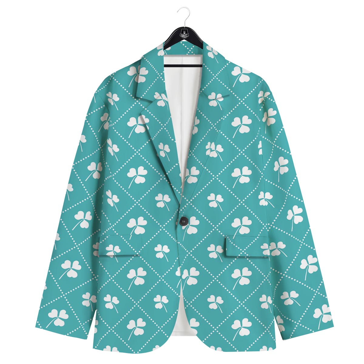 Saint Patrick's Day Shamrock Print Pattern Men's Sport Coat-grizzshop