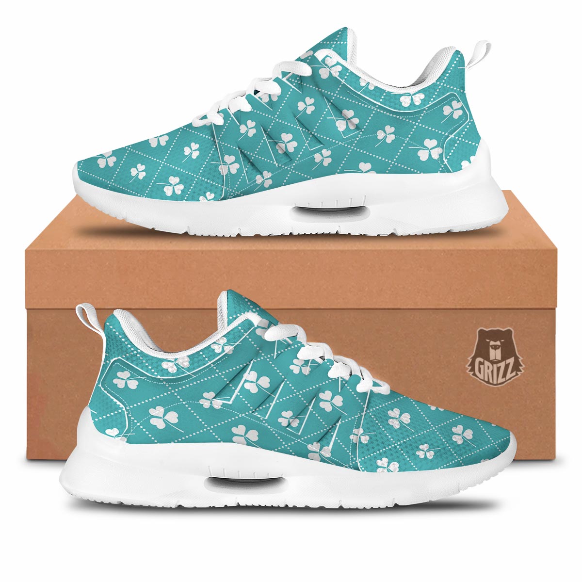 Saint Patrick's Day Shamrock Print Pattern Tennis Shoes-grizzshop