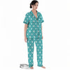 Saint Patrick's Day Shamrock Print Pattern Women's Pajamas Set-grizzshop