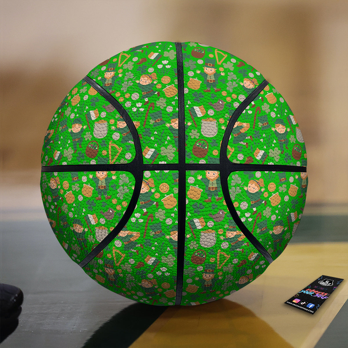 Silver Cross Ornamental Print Basketball