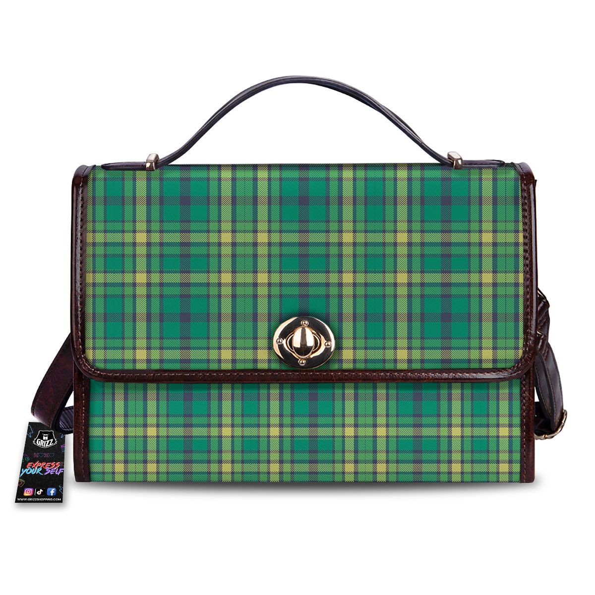 Saint Patrick's Day Irish Check Print Women's Satchel Bag