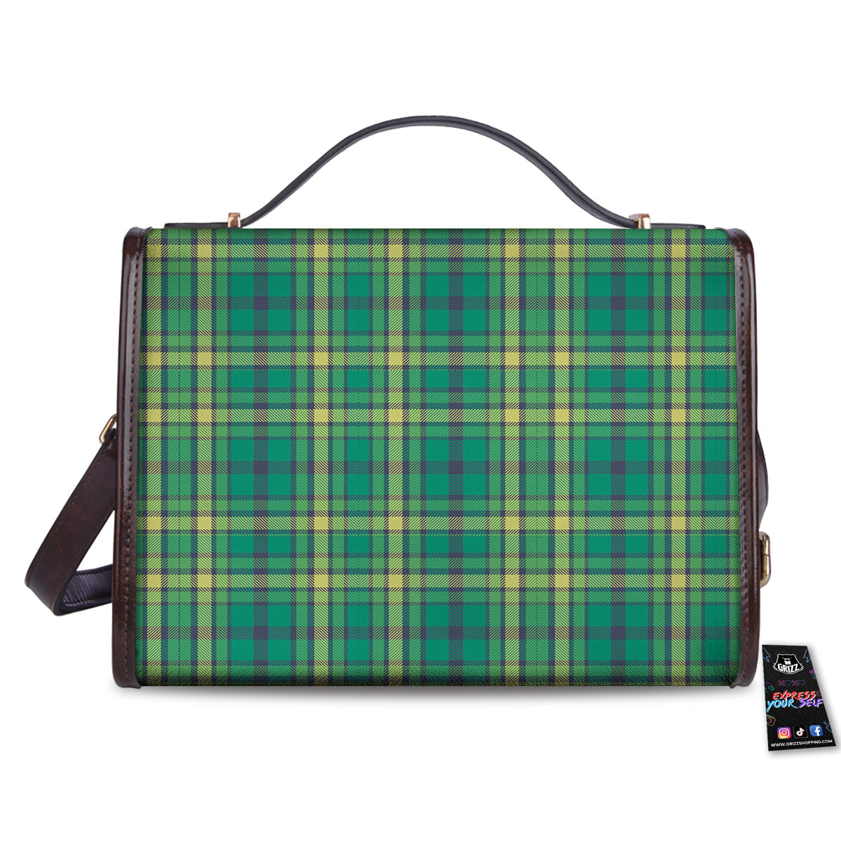 Saint Patrick's Day Irish Check Print Women's Satchel Bag