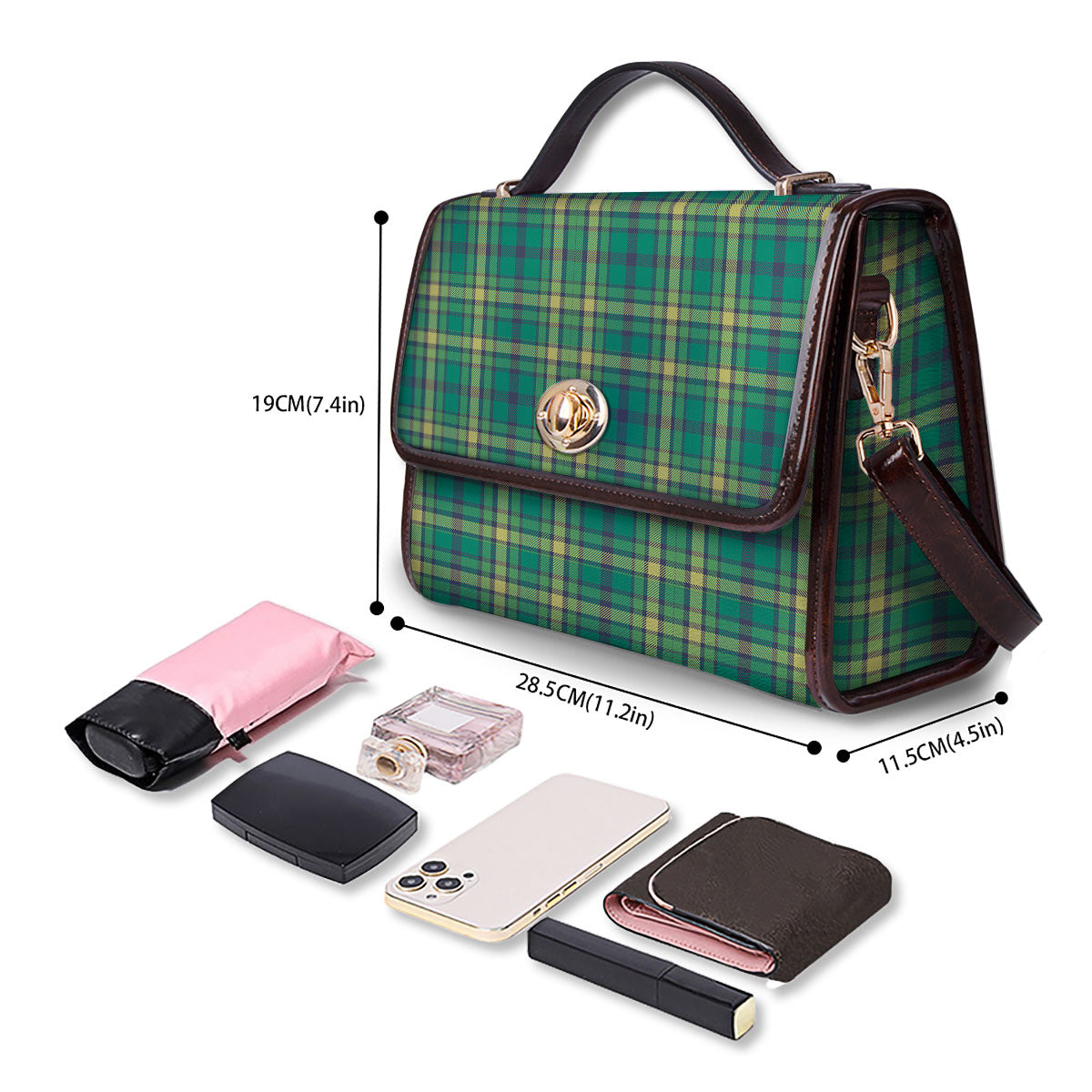 Saint Patrick's Day Irish Check Print Women's Satchel Bag