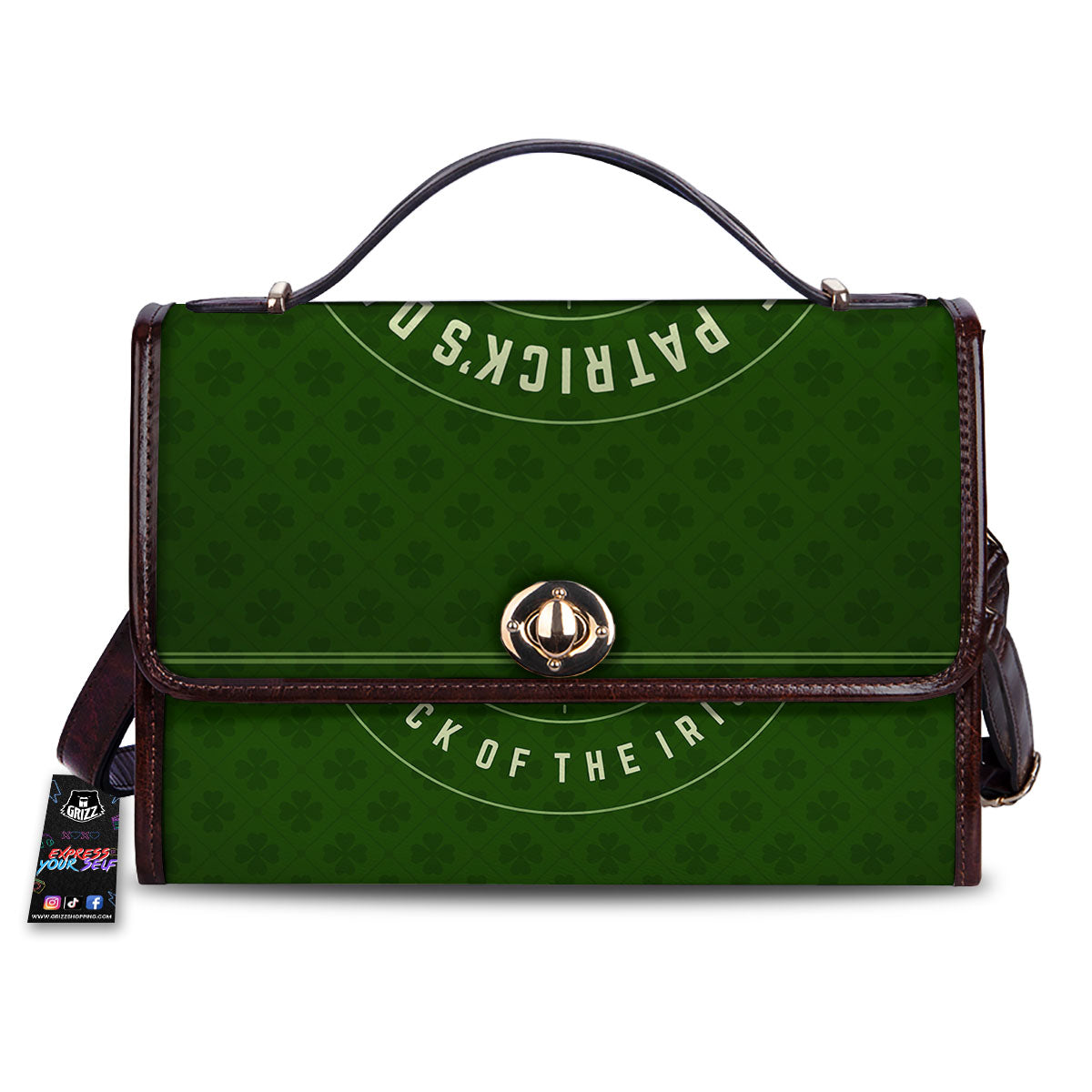 Saint Patrick's Day Irish Clover Print Women's Satchel Bag