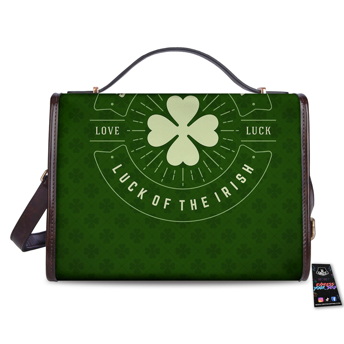 Saint Patrick's Day Irish Clover Print Women's Satchel Bag