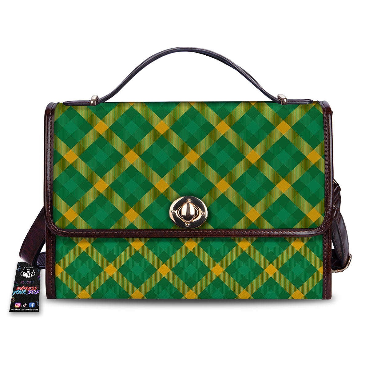 Saint Patrick's Day Irish Plaid Print Women's Satchel Bag