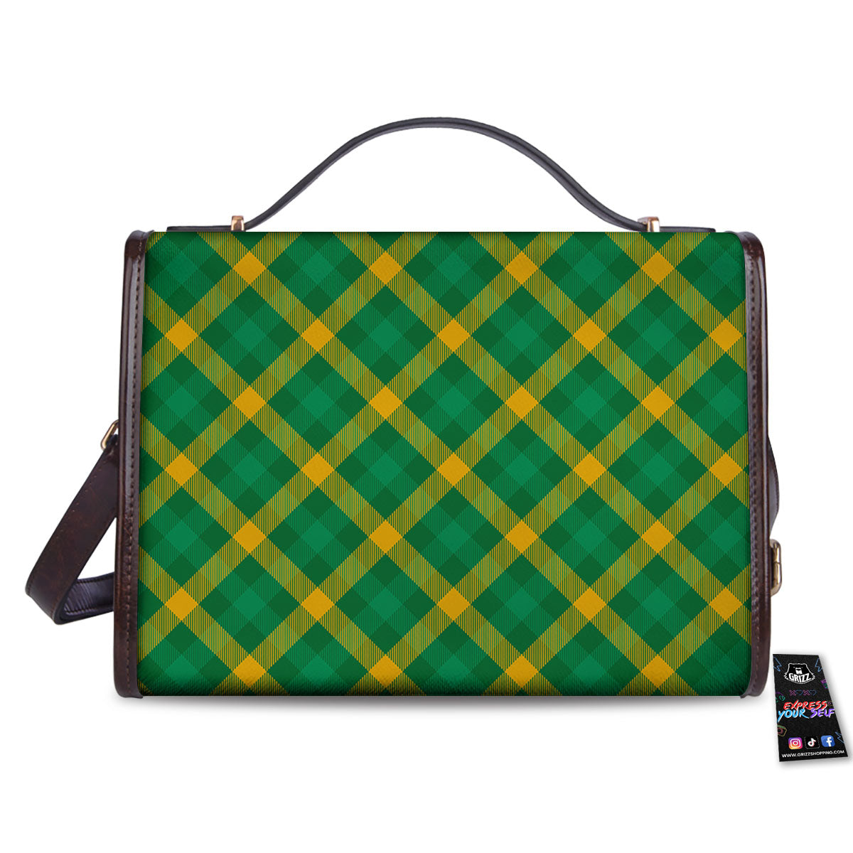 Saint Patrick's Day Irish Plaid Print Women's Satchel Bag