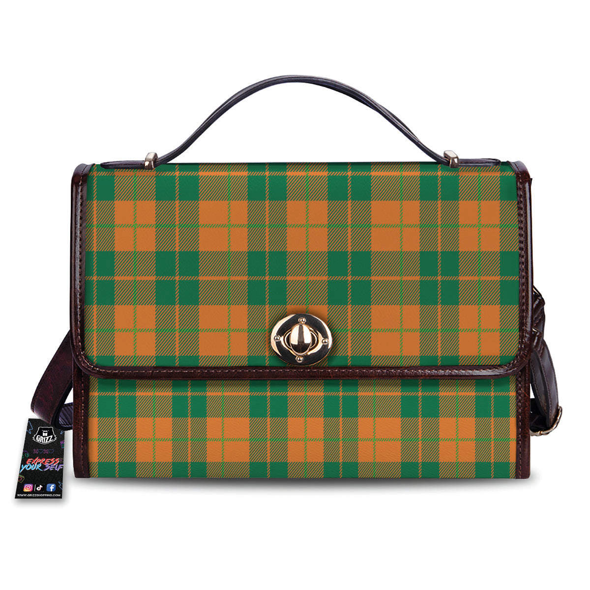 Saint Patrick's Day Irish Tartan Print Women's Satchel Bag