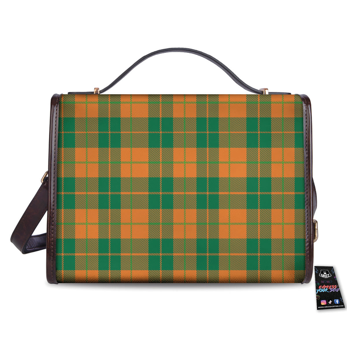 Saint Patrick's Day Irish Tartan Print Women's Satchel Bag