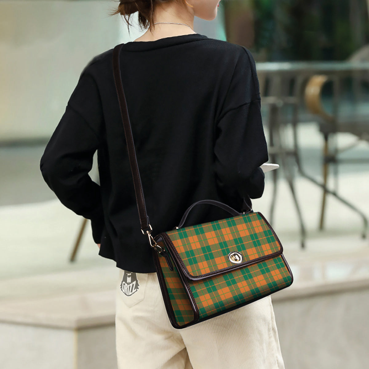 Saint Patrick's Day Irish Tartan Print Women's Satchel Bag