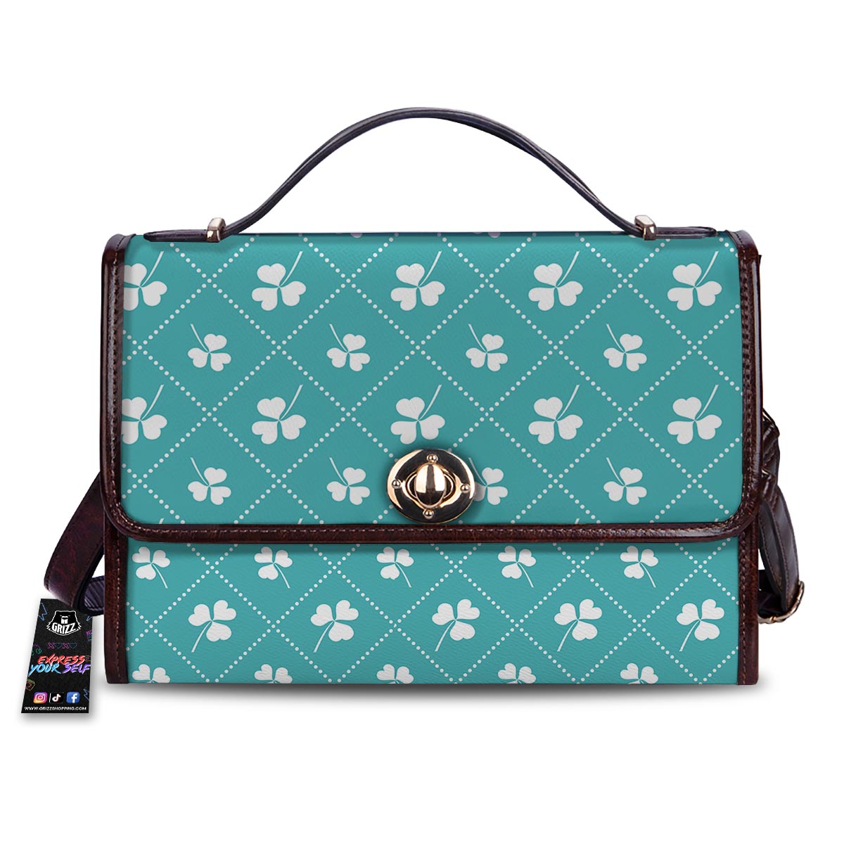 Saint Patrick's Day Shamrock Print Pattern Women's Satchel Bag