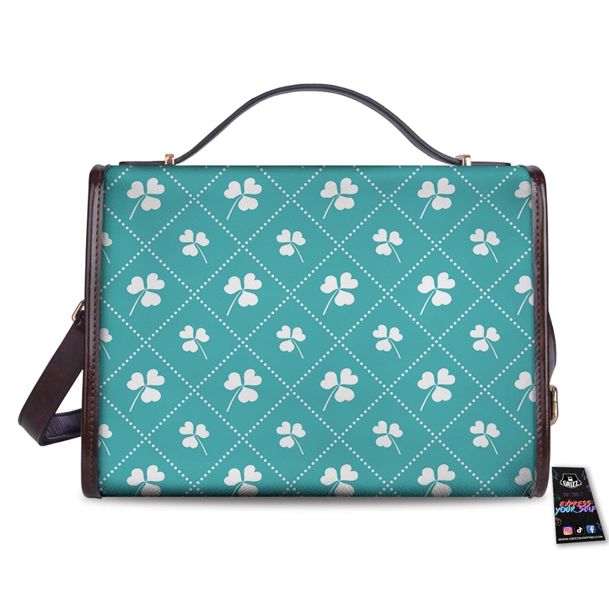 Saint Patrick's Day Shamrock Print Pattern Women's Satchel Bag
