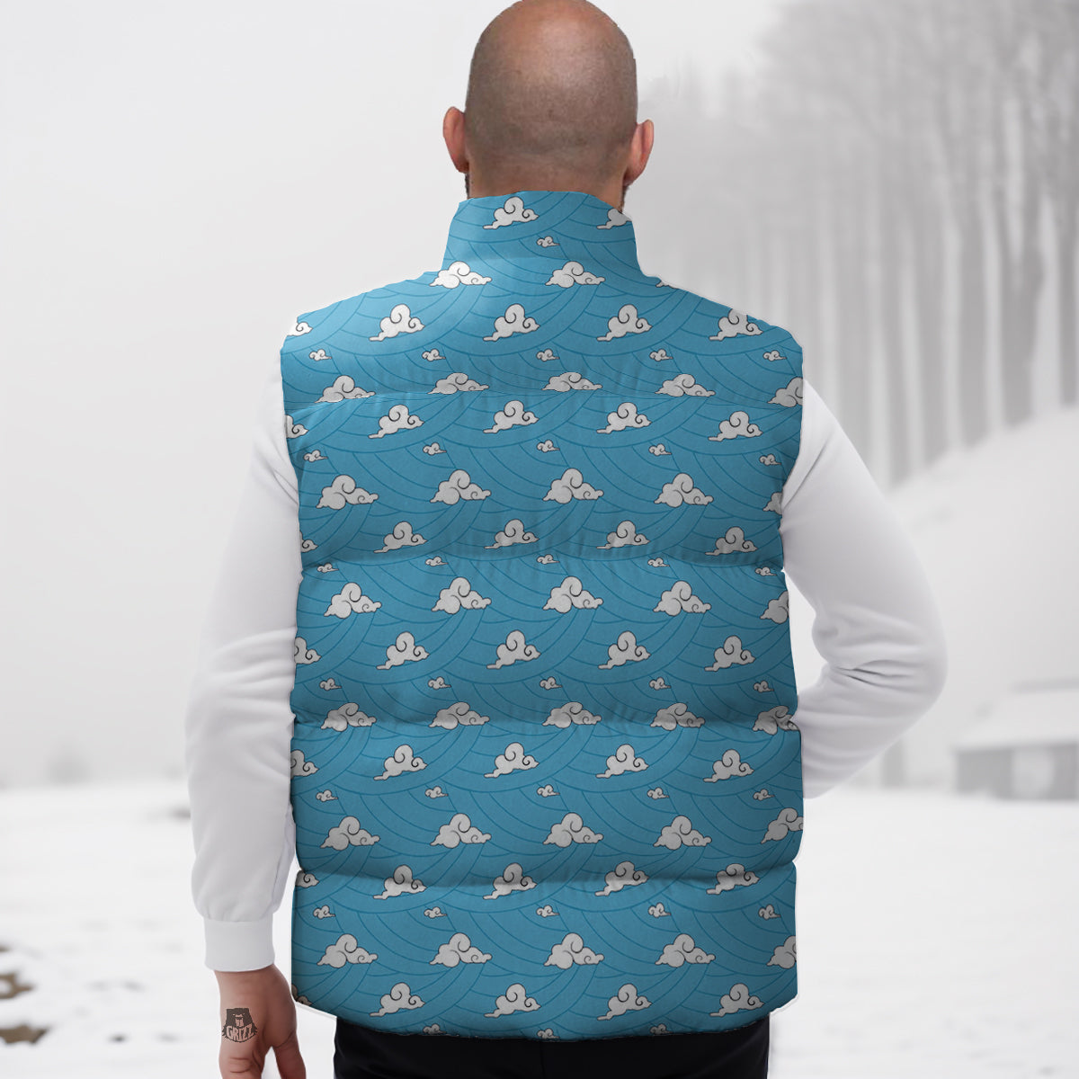 Sakonji Print Pattern Down Vest-grizzshop