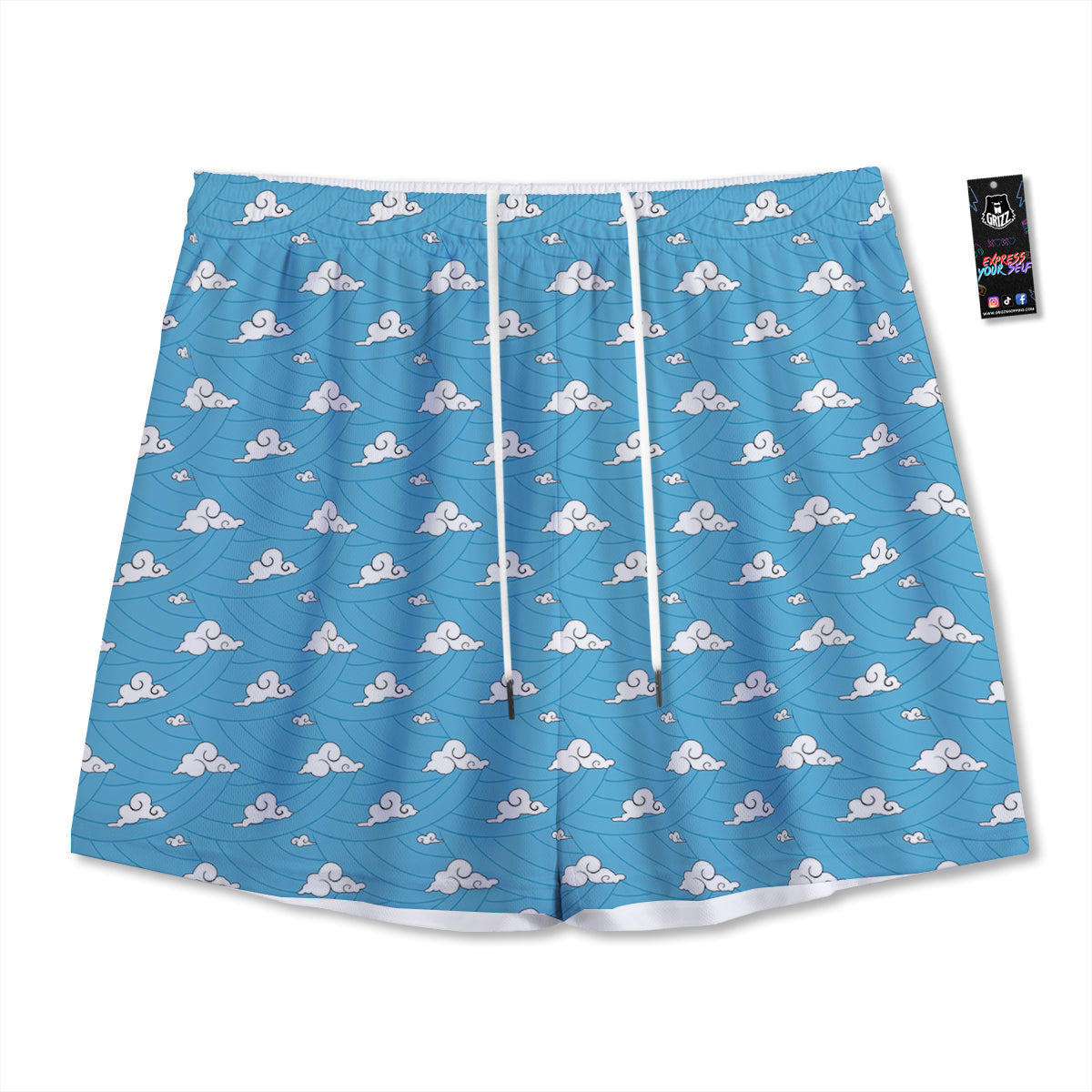 Sakonji Print Pattern Mesh Shorts-grizzshop