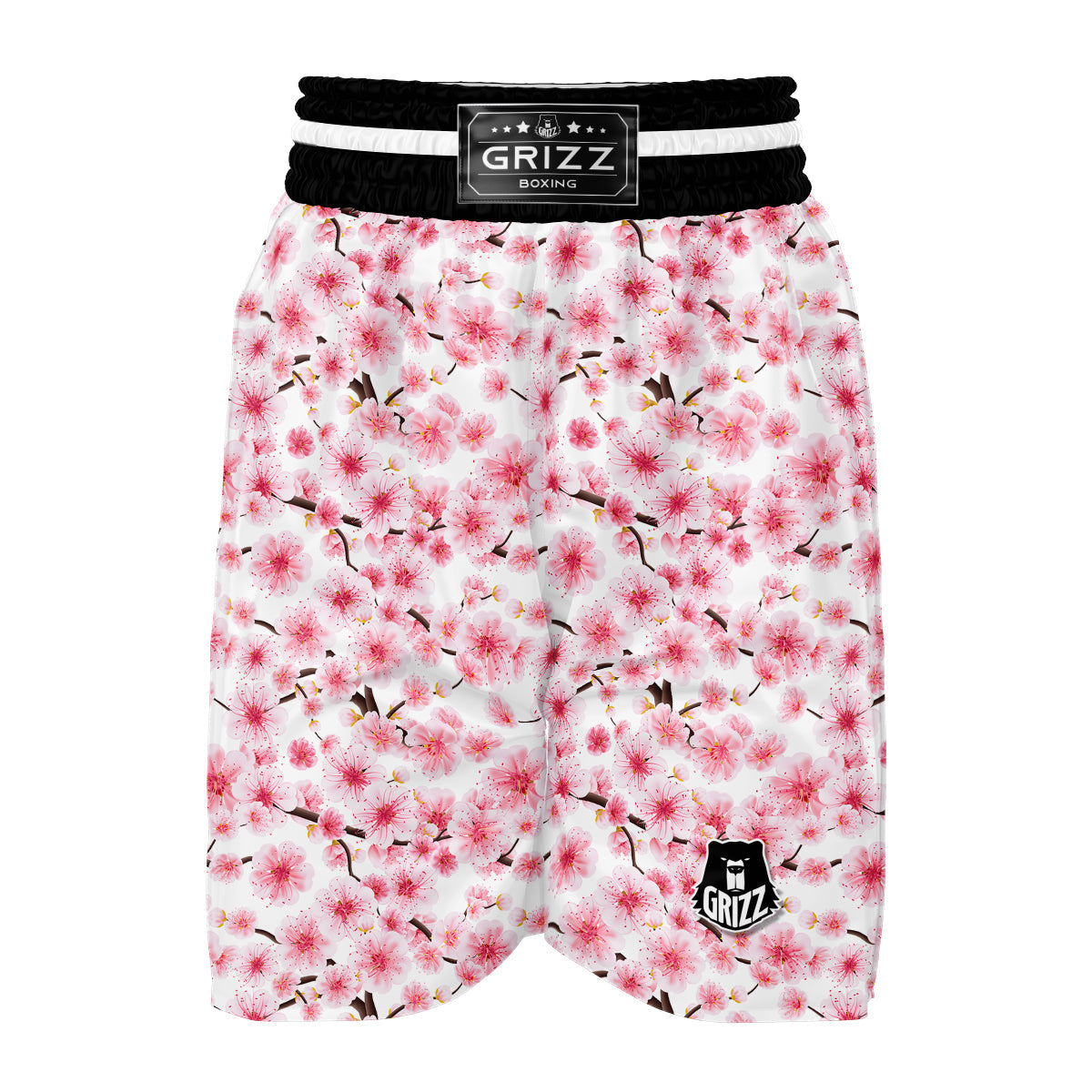 Sakura Pattern Print Boxing Shorts-grizzshop