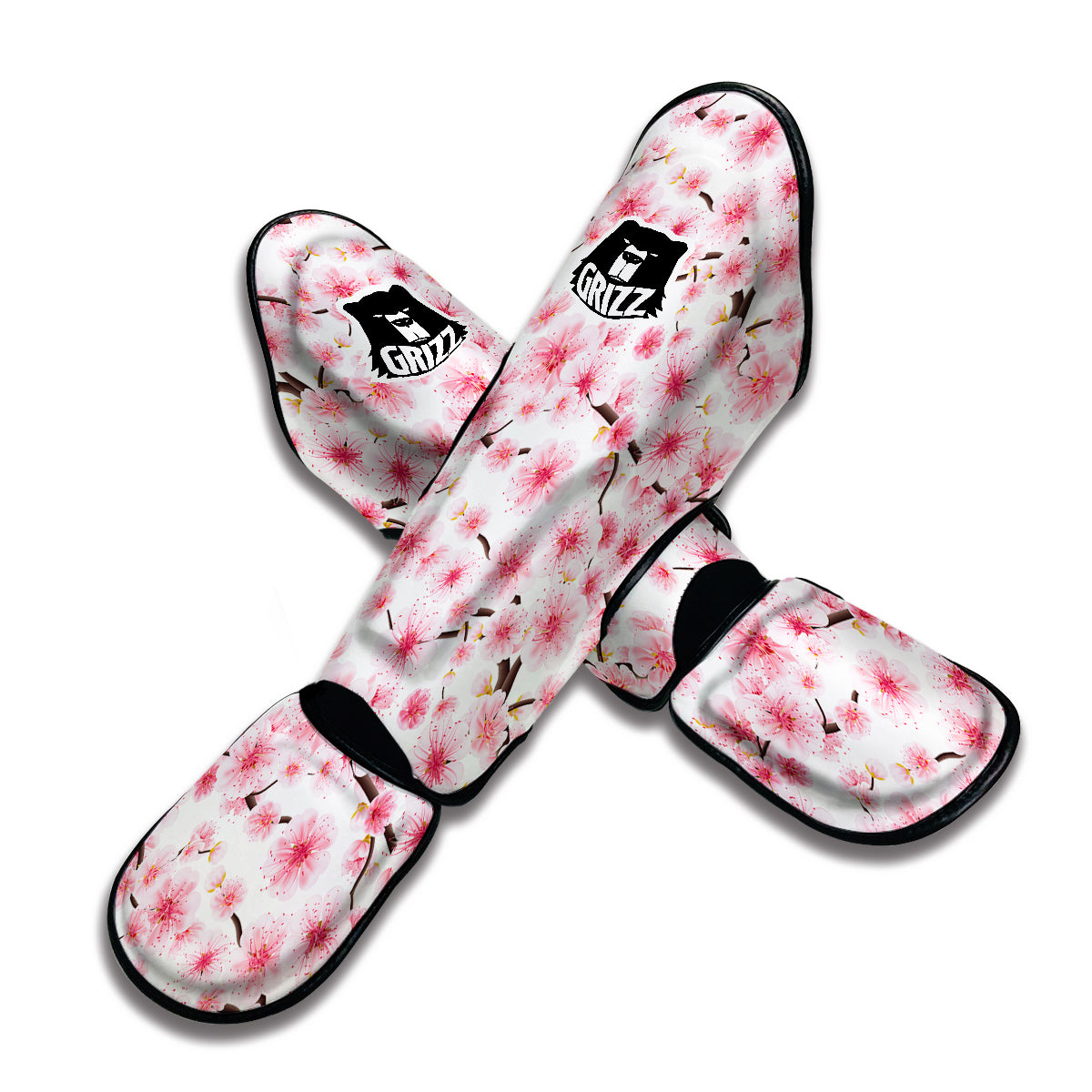 Sakura Pattern Print Muay Thai Shin Guards-grizzshop